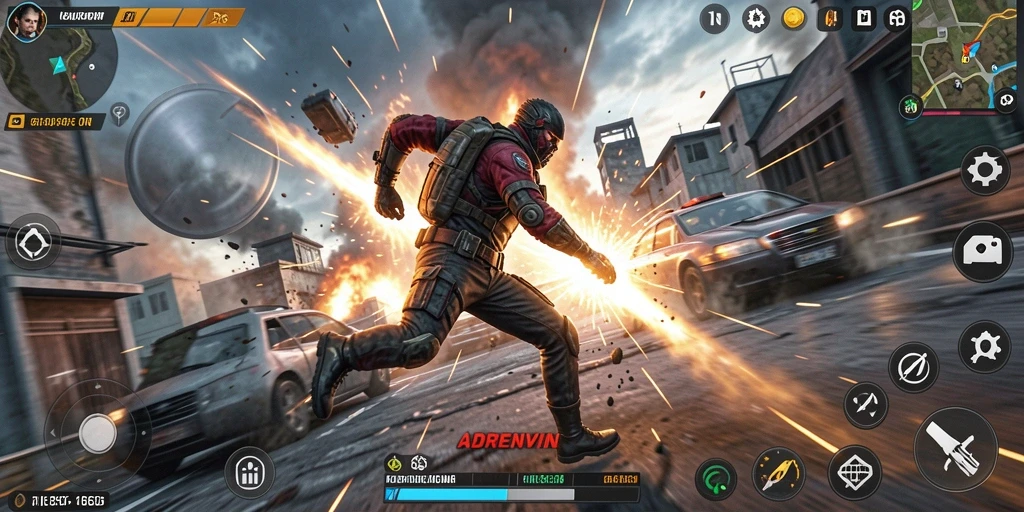 Tampilan gameplay aksi penuh ketegangan di 66D.