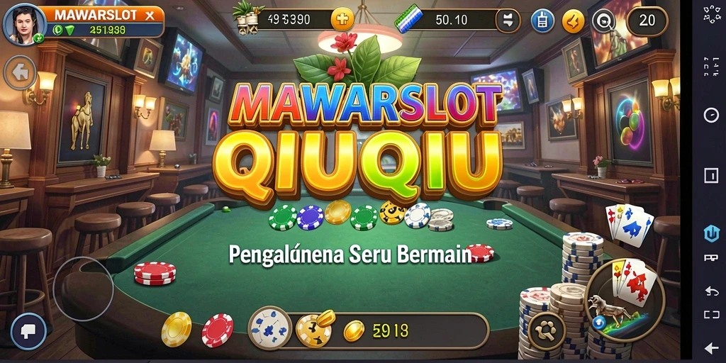 Tampilan utama gameplay QiuQiu di MAWARSLOT yang menarik dan interaktif.