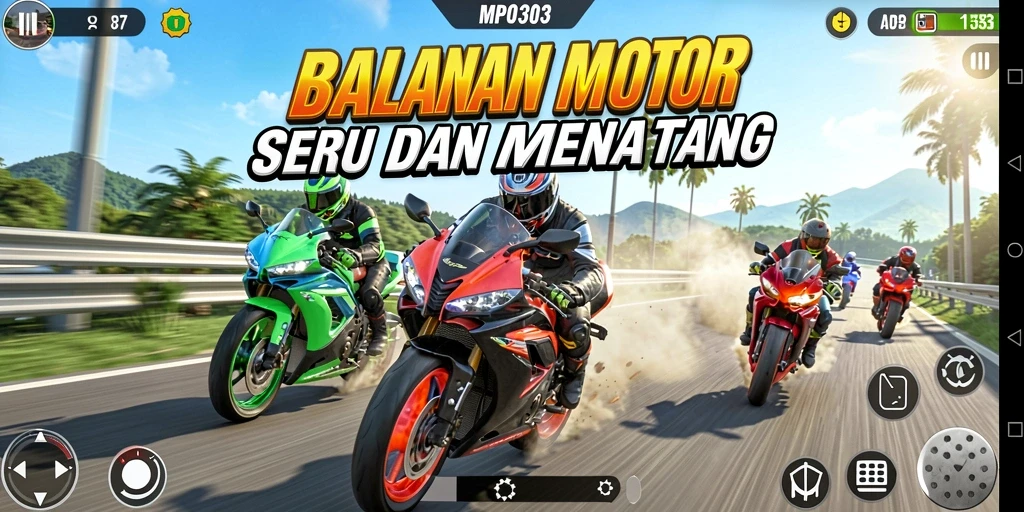 Tampilan gameplay seru dari balapan motor di MPO303.