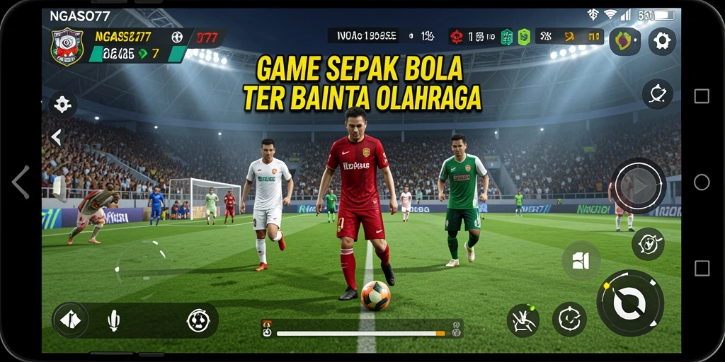 Screenshot NGASO77 menampilkan aksi sepak bola yang mendebarkan.