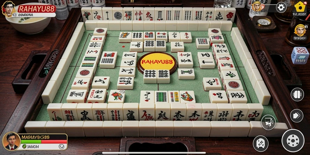 Tampilan gameplay Mahjong yang menawan dalam RAHAYU88.