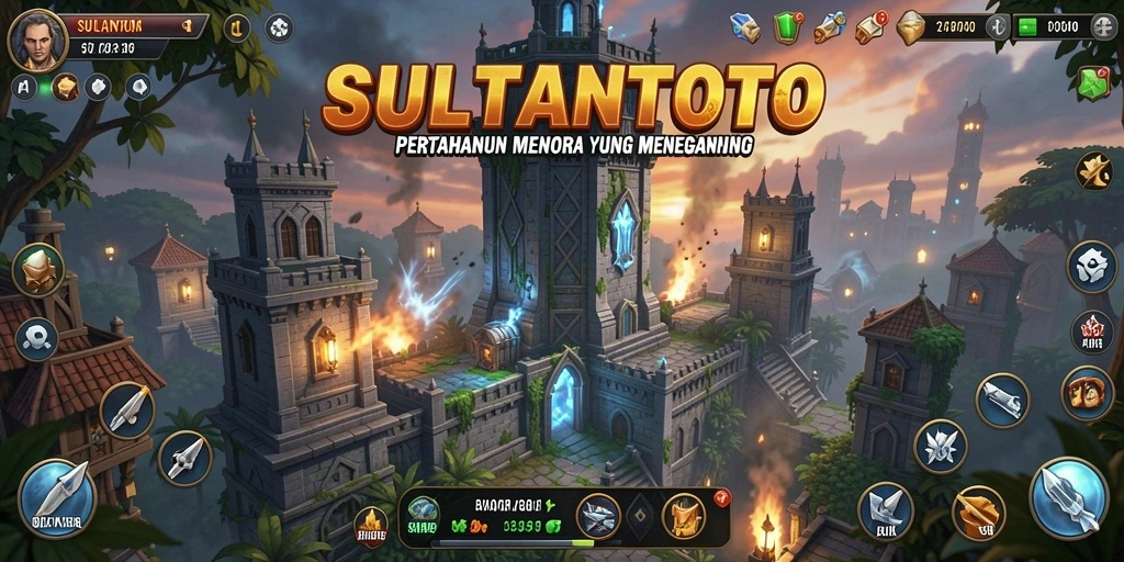 Tampilan menarik dari gameplay Tower Defense SULTANTOTO.